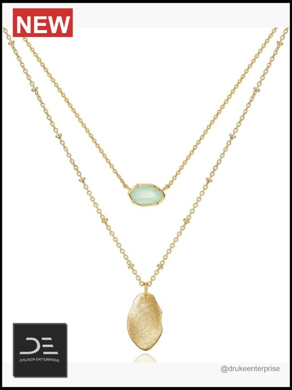 Layered Gold Necklaces for Women - 18K Gold Plated Pendant Necklace